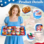 4 Pack World Flag Serving Trays, Melamine Platters, 13 x 10 Inch in 13 x 10 inch in Multicolor, alternate view 4