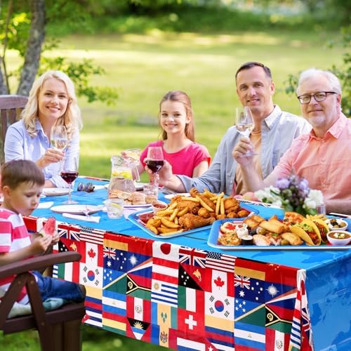 4 Pack World Flag Serving Trays, Melamine Platters, 13 x 10 Inch in 13 x 10 inch in Multicolor, alternate view 5