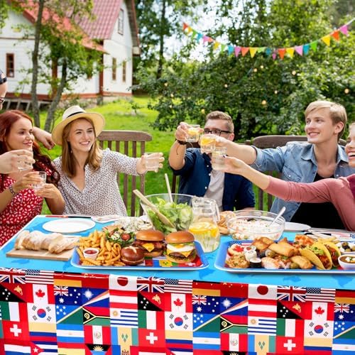 4 Pack World Flag Serving Trays, Melamine Platters, 13 x 10 Inch in 13 x 10 inch in Multicolor, alternate view 6
