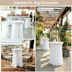 4 Packs 32 x 43 Inch Spandex Round Cocktail Table Skirts Stretch Cocktail Table Cover Fitted for High Top Tables, alternate