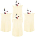 4 Packs 32"x 43" Round Cocktail Table Skirt, Beige in Beige