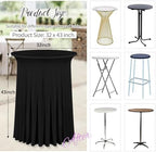4 Packs 32"x 43" Round Cocktail Table Skirt, Black in Black, alternate view 4
