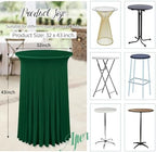 4 Packs 32"x 43" Round Cocktail Table Skirt, Emerald Green, alternate view 3