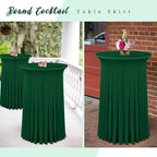 4 Packs 32"x 43" Round Cocktail Table Skirt, Emerald Green, alternate view 6