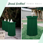 4 Packs 32"x 43" Round Cocktail Table Skirt, Emerald Green, alternate view 7