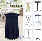 4 Packs 32"x 43" Round Cocktail Table Skirt, Navy Blue in Navy Blue, alternate view 3
