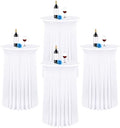 4 Packs 32"x 43" Round Cocktail Table Skirt, White in White