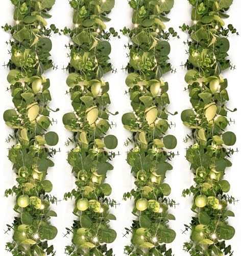 4 Packs 6FT Artificial Eucalyptus Garland Faux Greenery Garland