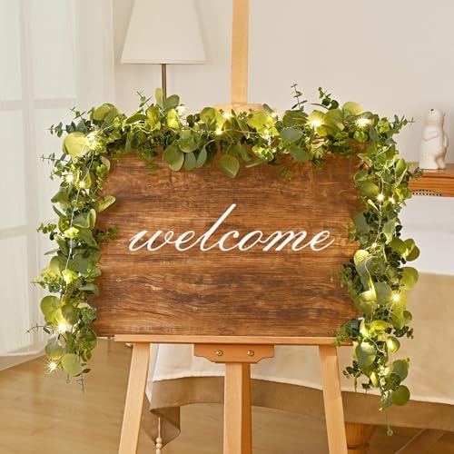 4 Packs 6FT Artificial Eucalyptus Garland Faux Greenery Garland, alternate view 6
