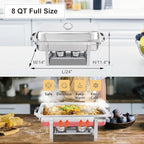 4 Packs Chafing Dish Buffet Set, 8 Quart Stainless Steel Buffet Servers and Warmers for Party Catering, Complete, alternate