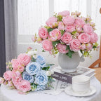 4 Packs Peonies Artificial Flowers, Light Pink Silk Artificial Peonies in Light Pink, alternate view 2
