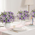 4 Packs Peonies Artificial Flowers, Mixed Purple Silk Artificial Peonies in Mixed Purple, alternate view 6