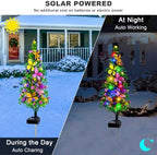 4 Packs Solar Christmas Tree Butterfly Lights Multi-Color Outdoor Christmas Decorations, Xmas Gifts for Women, alternate view