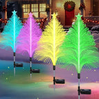 4 Packs Solar Christmas Tree Jellyfish Lights Multi-Color Changing Christmas Decorations Outdoor Xmas Gifts for, alternate