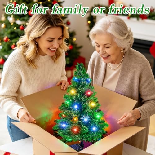 4 Packs Solar Christmas Tree Multi-Color Changing 2 Modes Outdoor Christmas Decorations, Xmas Gifts for Women, alternate view