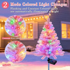 4 Packs Solar Pink Christmas Tree Multi-Color Changing 2 Modes Outdoor Christmas Decorations, Xmas Gifts for, alternate view