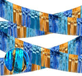 4 Packs Total 39 Ft Parade Floats for Trailer Car, Orange Blue Foil Fringe Garland Tinsel Blue Dog Themed