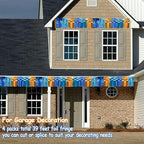 4 Packs Total 39 Ft Parade Floats for Trailer Car, Orange Blue Foil Fringe Garland Tinsel Blue Dog Themed, alternate view 7