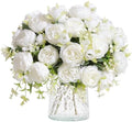 4 Packs White Peonies Artificial Flowers Faux Peony Bouquet Fake White Flowers for Vase Silk Floral Arrangements