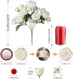 4 Packs White Peonies Artificial Flowers Faux Peony Bouquet Fake White Flowers for Vase Silk Floral Arrangements, alternate