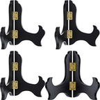 4 Packs Wooden Display Stand Plate Holder Easels, black, 4 Inch in 7 Inch in Black, alternate view 2