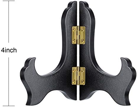 4 Packs Wooden Display Stand Plate Holder Easels, black, 4 Inch in 7 Inch in Black, alternate view 3