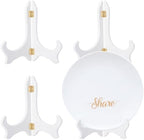4 Packs Wooden Display Stand Plate Holder Easels, White,7 Inch in White
