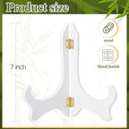 4 Packs Wooden Display Stand Plate Holder Easels, White,7 Inch in White, alternate view 2