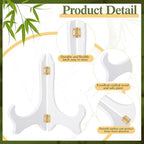 4 Packs Wooden Display Stand Plate Holder Easels, White,7 Inch in White, alternate view 3