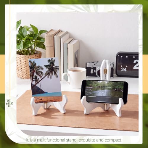 4 Packs Wooden Display Stand Plate Holder Easels, White,7 Inch in White, alternate view 6