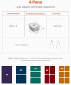 4-Pan Commercial Food Warmer, 4 x 1/2 Pans Electric Steam Table, 1500W Professional Buffet Catering Food Warmer, alternate