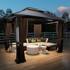4-Panel 10' x 12' Gazebo Replacement Curtains, Patio Privacy Sidewalls with Double Zipper, Replacement for, alternate view 2