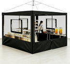 4 Panel 10x10 Food Tent Sidewalls, Mesh Canopy Replacement Walls