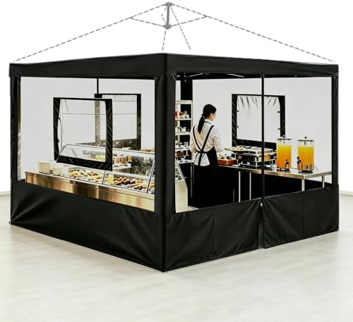 4 Panel 10x10 Food Tent Sidewalls, Mesh Canopy Replacement Walls