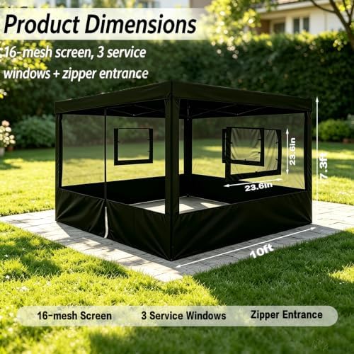 4 Panel 10x10 Food Tent Sidewalls, Mesh Canopy Replacement Walls, alternate view 2