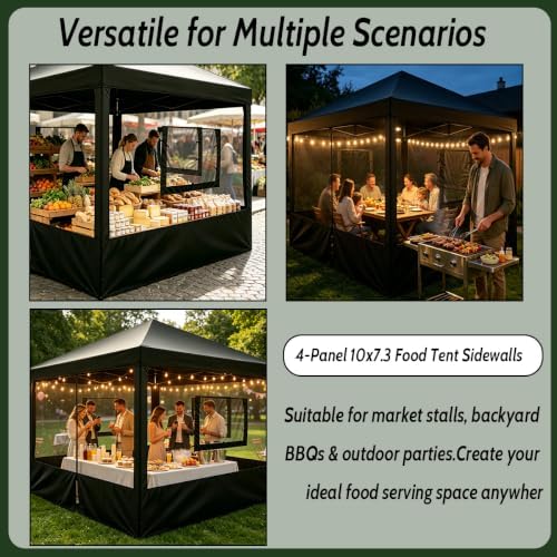 4 Panel 10x10 Food Tent Sidewalls, Mesh Canopy Replacement Walls, alternate view 6