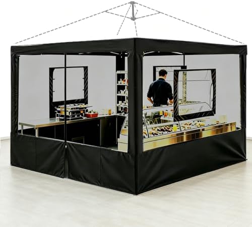 4 Panel 10x10 Food Tents Sidewalls, Mesh Canopy Replacement Walls