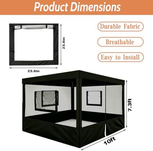 4 Panel 10x10 Food Tents Sidewalls, Mesh Canopy Replacement Walls, alternate view 3