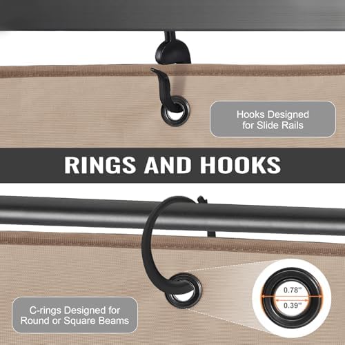 4-Panel 12' x 14' Gazebo Replacement Curtains, Patio Privacy Sidewalls with Double Zipper, Replacement for, alternate view 7