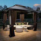 4-Panel 12' x 16' Gazebo Replacement Curtains, Patio Privacy Sidewalls with Double Zipper, Replacement for, alternate view 2