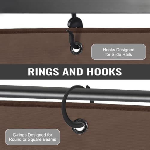 4-Panel 12' x 16' Gazebo Replacement Curtains, Patio Privacy Sidewalls with Double Zipper, Replacement for, alternate view 5