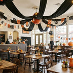 4 Panels 5ft(W) x 20ft(L) Black Ceiling Drapes for Halloween Parties