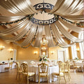 4 Panels 5ft(W) x 20ft(L) Champagne Backdrop Curtain for Wedding Parties