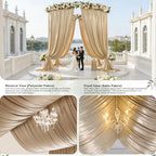 4 Panels 5ft(W) x 20ft(L) Champagne Backdrop Curtain for Wedding Parties, alternate view 5