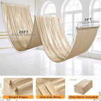 4 Panels 5ft(W) x 20ft(L) Champagne Backdrop Curtain for Wedding Parties, alternate view 6