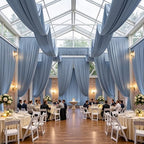 4 Panels 5ft(W) x 20ft(L) Dusty Blue Ceiling Drapes for Wedding Parties
