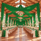 4 Panels 5ft(W) x 20ft(L) Green Ceiling Drapes for Wedding Parties, alternate view 7