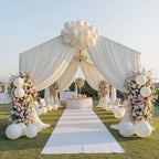 4 Panels 5ft(W) x 20ft(L) Ivory Ceiling Drapes for Wedding Parties