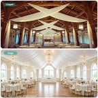 4 Panels 5ft(W) x 20ft(L) Ivory Ceiling Drapes for Wedding Parties, alternate view 3
