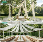 4 Panels 5ft(W) x 20ft(L) Ivory Ceiling Drapes for Wedding Parties, alternate view 4